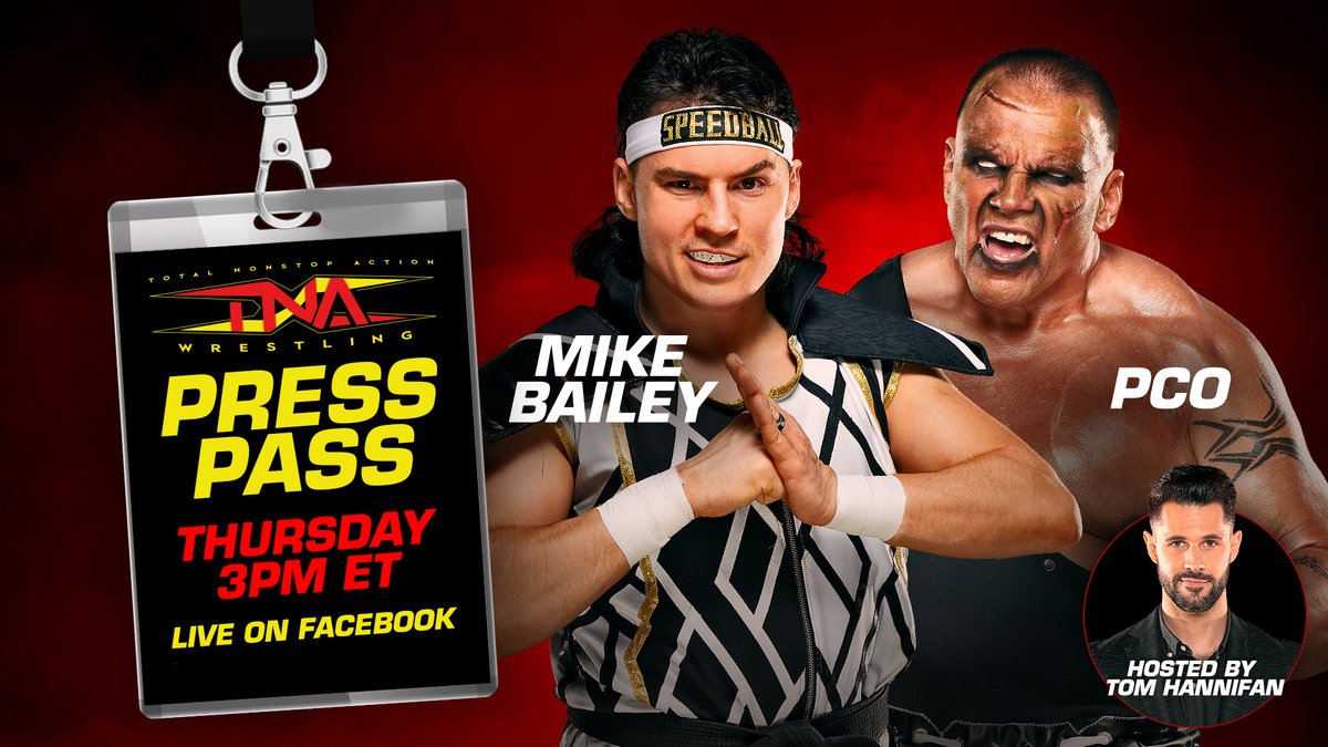 Join us for the Press Pass Podcast with special guests @PCOisNotHuman and @SpeedballBailey TOMORROW at 3 p.m. ET! Hosted by @TomHannifan, live on TNA’s Facebook page. The stars return to Montreal for the first time since 2011 at the 20th Slammiversary on July 20 at Verdun