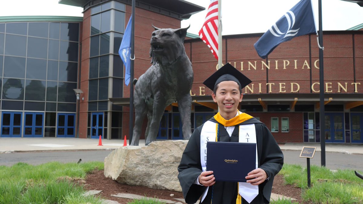 'What means the most to me was seeing how it brought together the entire school.' @qu_mih captain Jayden Lee ’22, MBA ’23, MS ’24 graduates with 3 degrees, national championship and extended family of brothers and friends: go.qu.edu/Lee24 #QU2024