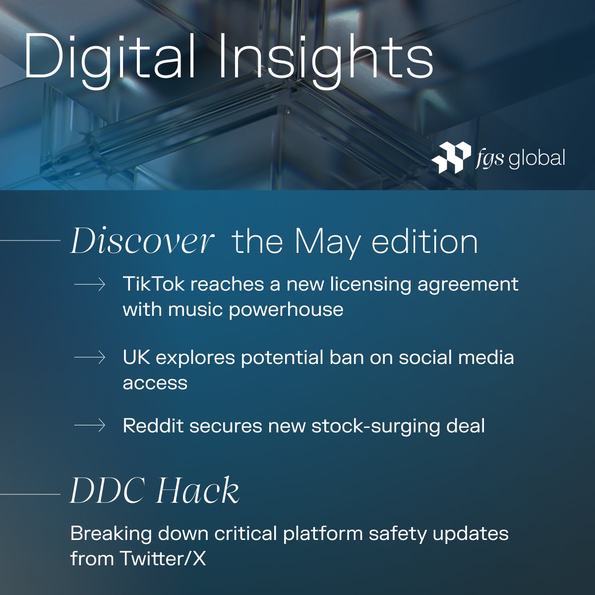 fgs_global's tweet image. Discover the May edition of Digital Insights covering key developments this month and subscribe to receive future updates: eu1.hubs.ly/H09f22M0

#FGSGlobal #DigitalInsights