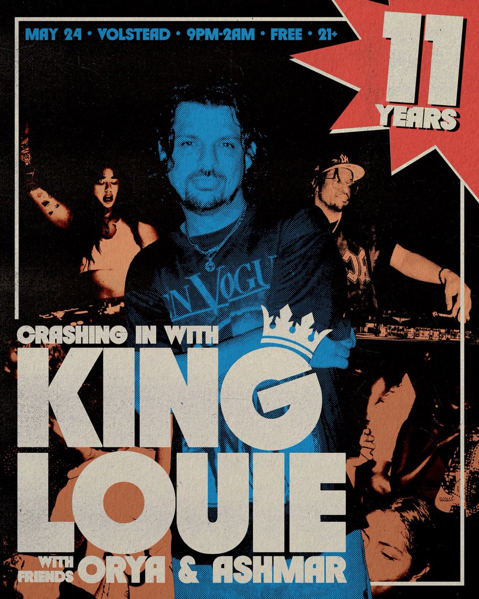 Time to mark a milestone, East Siders. Prepare for a party to celebrate 11 Years of Crashing in with King Louie at Volstead! 9pm - 2am | No Cover | 21+ GO HERE: bit.ly/4bIXOFf
