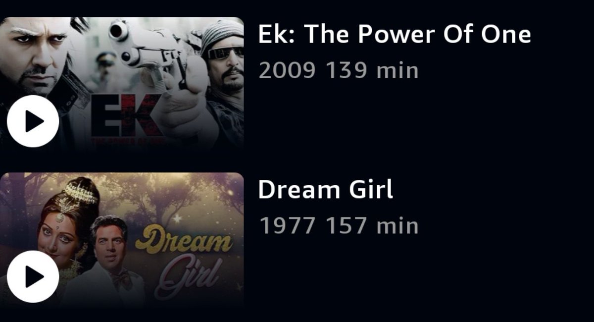 New arrivals on @PrimeVideoIN.. Kanoon (1991) Andhaa Kaanoon (1983) Bachke Rehna Re Baba (2005) Ek: The Power Of One (2009) Dream Girl (1977)