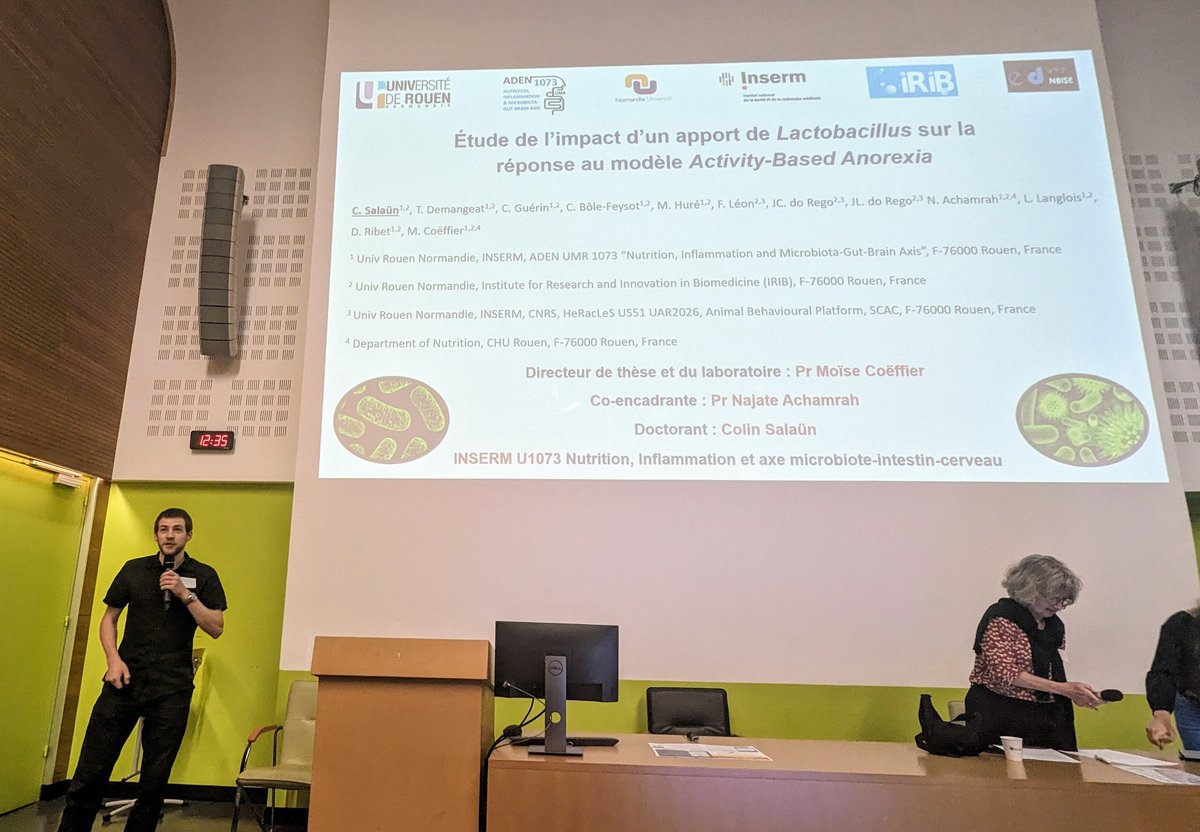 NajateAchamrah's tweet photo. L'@U1073lab à la 2ème journée scientifique du groupe Axe Microbiote Intestin Cerveau et Comportement Alimentaire (AMICAL) @univrouen @CHURouen https://t.co/e0x5uu2LMQ