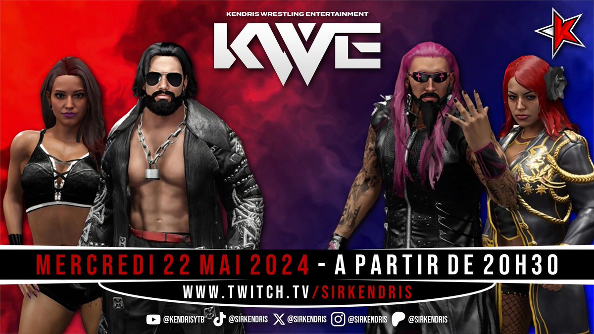 SirKendris's tweet image. [#TwitchFR]

Ton programme du soir sur la K☆TV :

🔹 Les Survivor Series de la #KWE sur #WWE2K24 débutent aujourd'hui, et la tension est palpable ! 🔥

Quelle brand sortira victorieuse de ce face à face et dominera la fédération ? 🧐

⏰ ~20H30 ⏰
