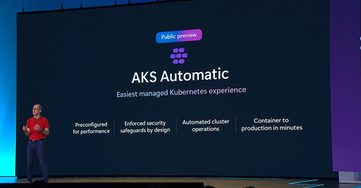 James van den Berg MVP ☁ (@jamesvandenberg) on Twitter photo <a href="/scottgu/">Scott Guthrie</a> talking about Azure AKS Automatic Preview in his keynote 🚀
build.microsoft.com/en-US/home
#Azure #AKS #Kubernetes #Cloud #AzOps #DevOps #MSBuild <a href="/Azure/">Microsoft Azure</a> <a href="/msdev/">Microsoft Developer</a> <a href="/scottgu/">Scott Guthrie</a> talking about Azure AKS Automatic Preview in his keynote 🚀
build.microsoft.com/en-US/home
#Azure #AKS #Kubernetes #Cloud #AzOps #DevOps #MSBuild <a href="/Azure/">Microsoft Azure</a> <a href="/msdev/">Microsoft Developer</a>