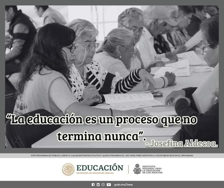 “La educación es un proceso que no termina nunca”.
 - Josefina Aldecoa, escritora y pedagoga española.

Síguenos: 👇📱💻
instagram.com/inea_em/

#Alfabetización.
#Primaria.
#Secundaria.
#INEA
#EducaciónGratuita
#PreguntasFrecuentes
#ResolviendoDudas