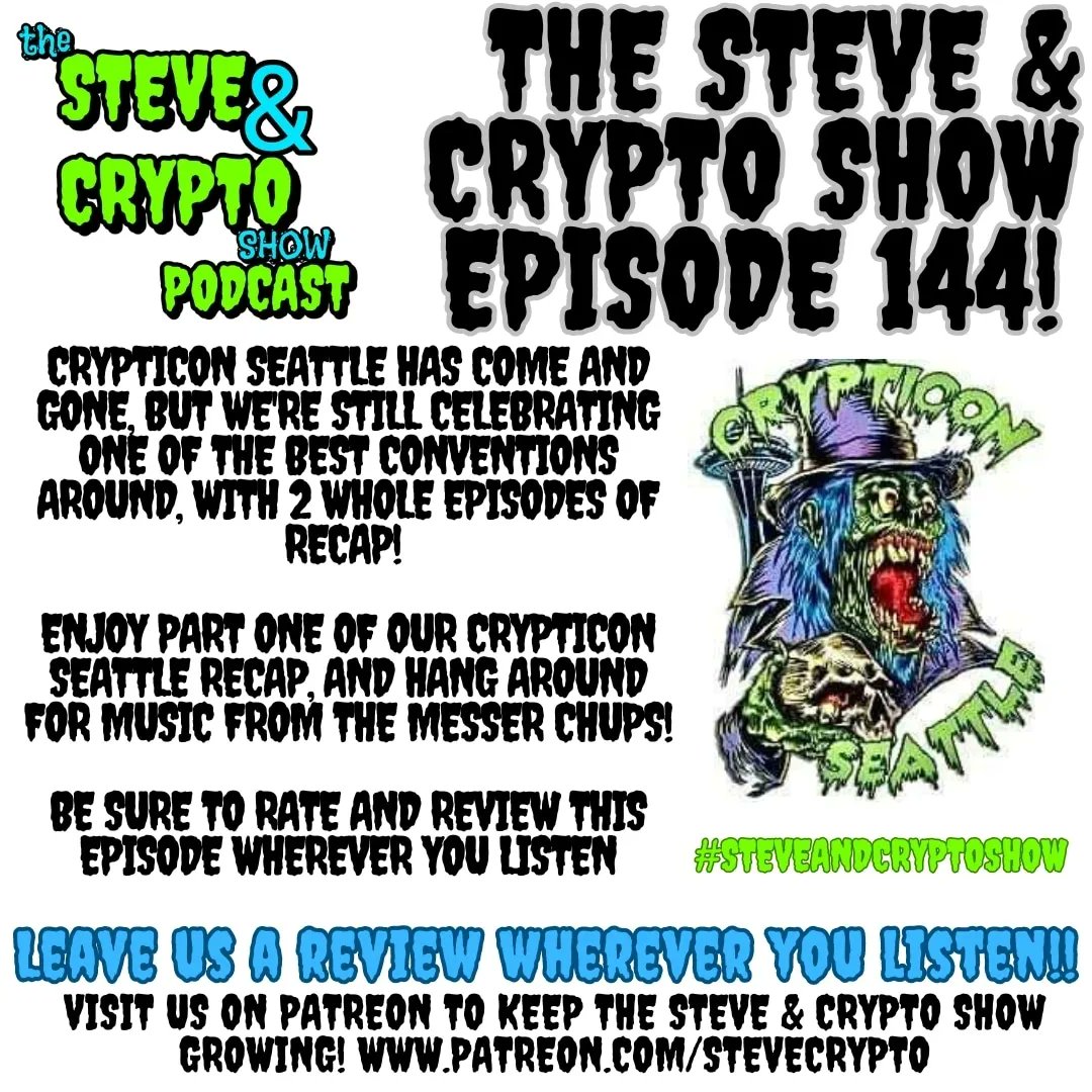 thestevestrout's tweet image. Part 1 of the Steve &amp;amp; Crypto Show "Crypticon Seattle Recap" is available NOW, at steveandcrypto.com or wherever you listen to #podcasts...Part 2 of the @crypticon recap will be here later this week! Spread the word! #SteveAndCryptoShow #promotehorror #MutantFam #Crypt24