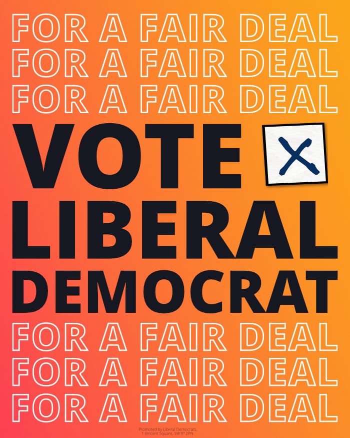 It's time. Time to elect fantastic Liberal Democrat MPs to champion their communities. Time to change the system and give people real hope. Time to smash the blue wall and kick out the Conservatives. Time to deliver the fair deal the British people deserve. #GeneralElection