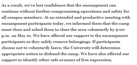 gsladeperson's tweet photo. Disappointed in @UofDenver for giving up on protecting the encampments. Just because it's challenging, doesn't mean the answer is to give up supporting those that choose to express unpopular opinions. Sad to know this university does not have its priorities straight. https://t.co/pLTrX6e4Mb
