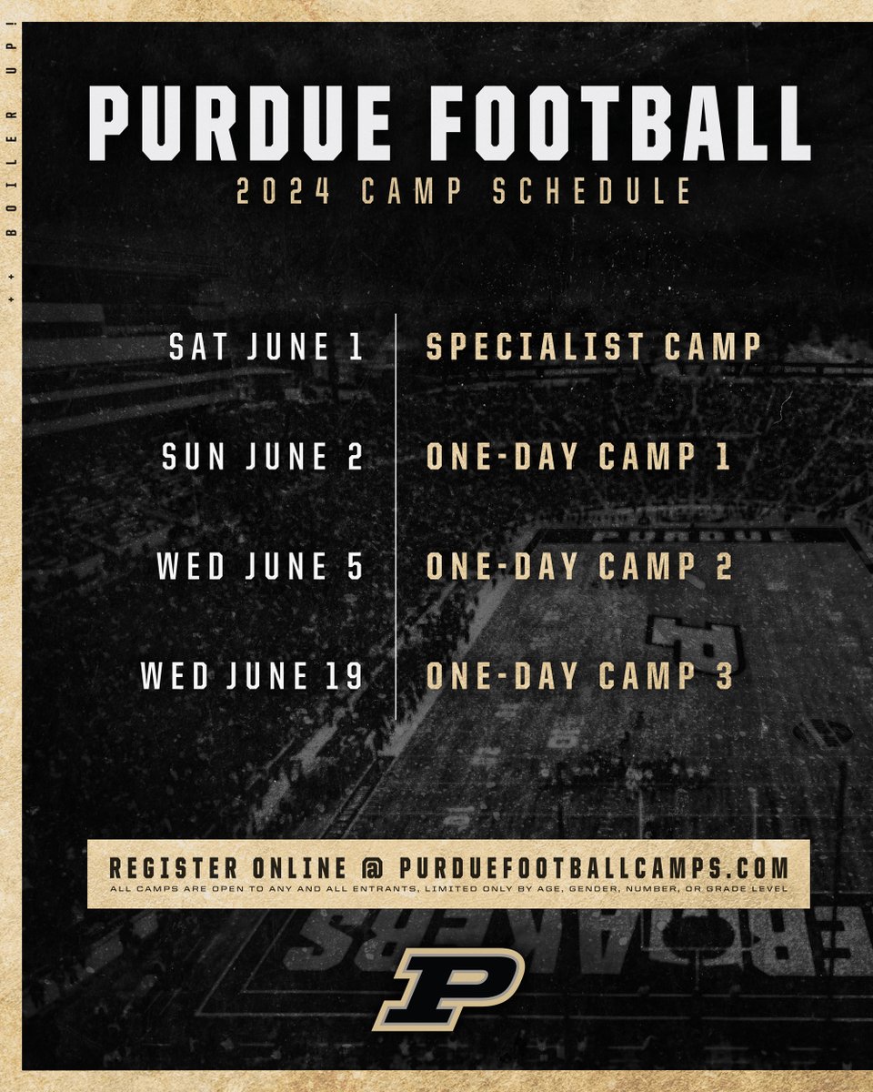 Don't miss your chance to camp with the Boilers! 🚂💨 🔗 | purduefootballcamps.com