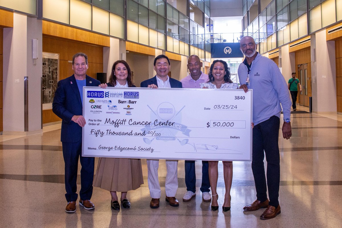 Thank you, Horus Construction, for your continued support of our mission @MoffittNews! The fourth annual Hook and Slice golf tournament raised 50,000 to support the George Edgecomb Society at Moffitt Cancer Center, which is dedicated to eradicating cancer health disparities in