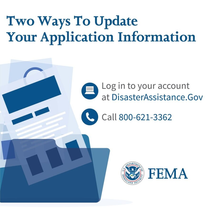 If you were affected by the #RhodeIsland or #Maine Dec-Jan storms/flooding, stay in touch with us to: 🔹Check your application status 🔹Update your contact info 🔹Get advice on how to appeal 🔹Submit required documentation 💻Visit disasterassistance.gov 📞Call 800-621-3362