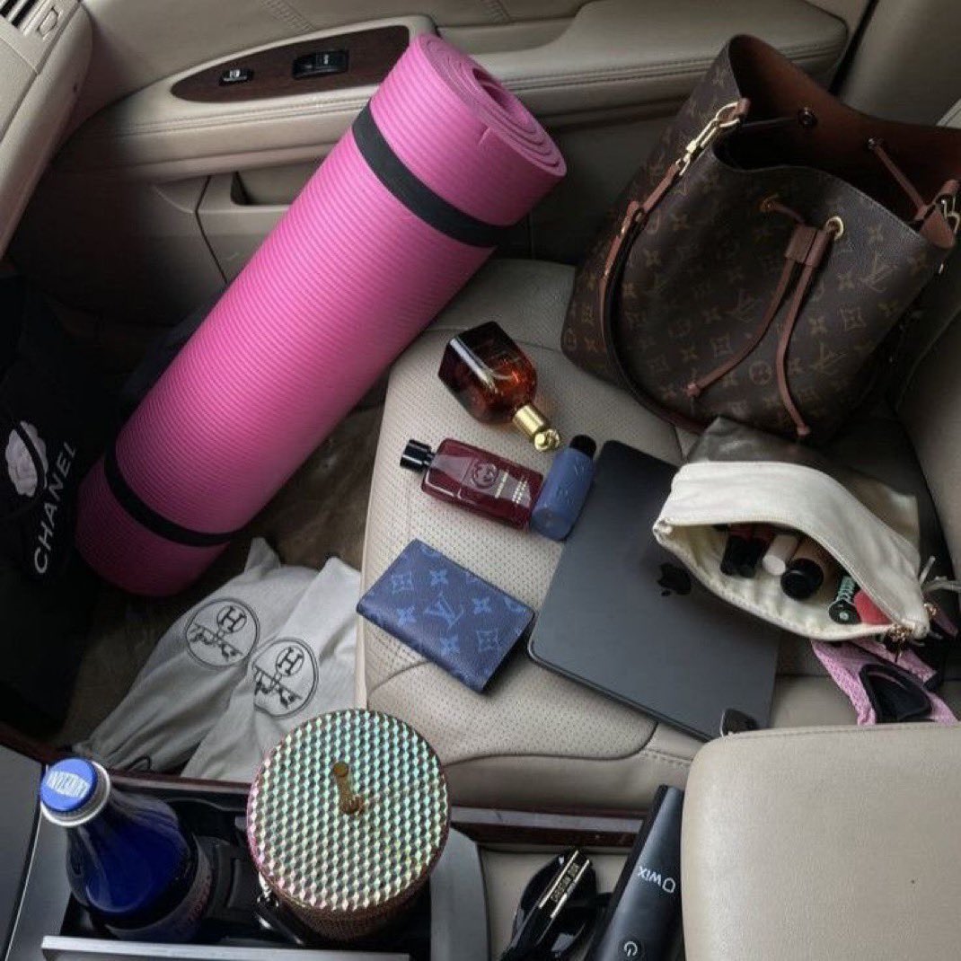 pretty girls use their car as a second closet: