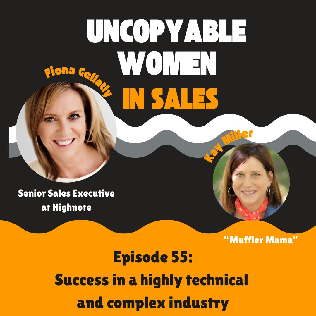 Check out Fiona Gellatly, one of our senior sales managers, on the Uncopyable Women in Sales podcast with Kay Miller. 

Fiona shares tips on breaking into technical sales, boosting confidence, and overcoming imposter syndrome. 

Proud of you, Fiona! podcasts.apple.com/us/podcast/fio…