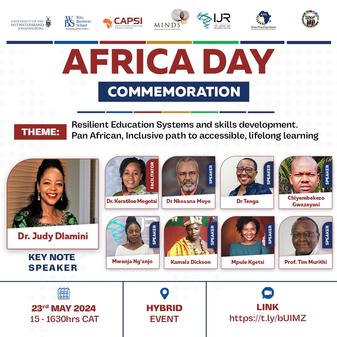 Looking forward to our Africa Day webinar tomorrow with @MINDSAfrica, @_IJR_ , @infoAPN & @SAYoF_SADC discussing inclusive education & lifelong learning for the future of our continent. Join us at 15h00 CAT by registering here zoom.us/webinar/regist… #AfricaDay2024