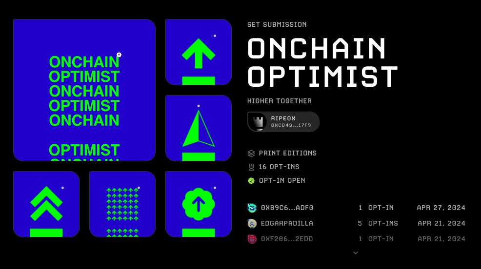 friendly reminder that my 'onchain optimist' opepen set is still open for opt-ins higher together