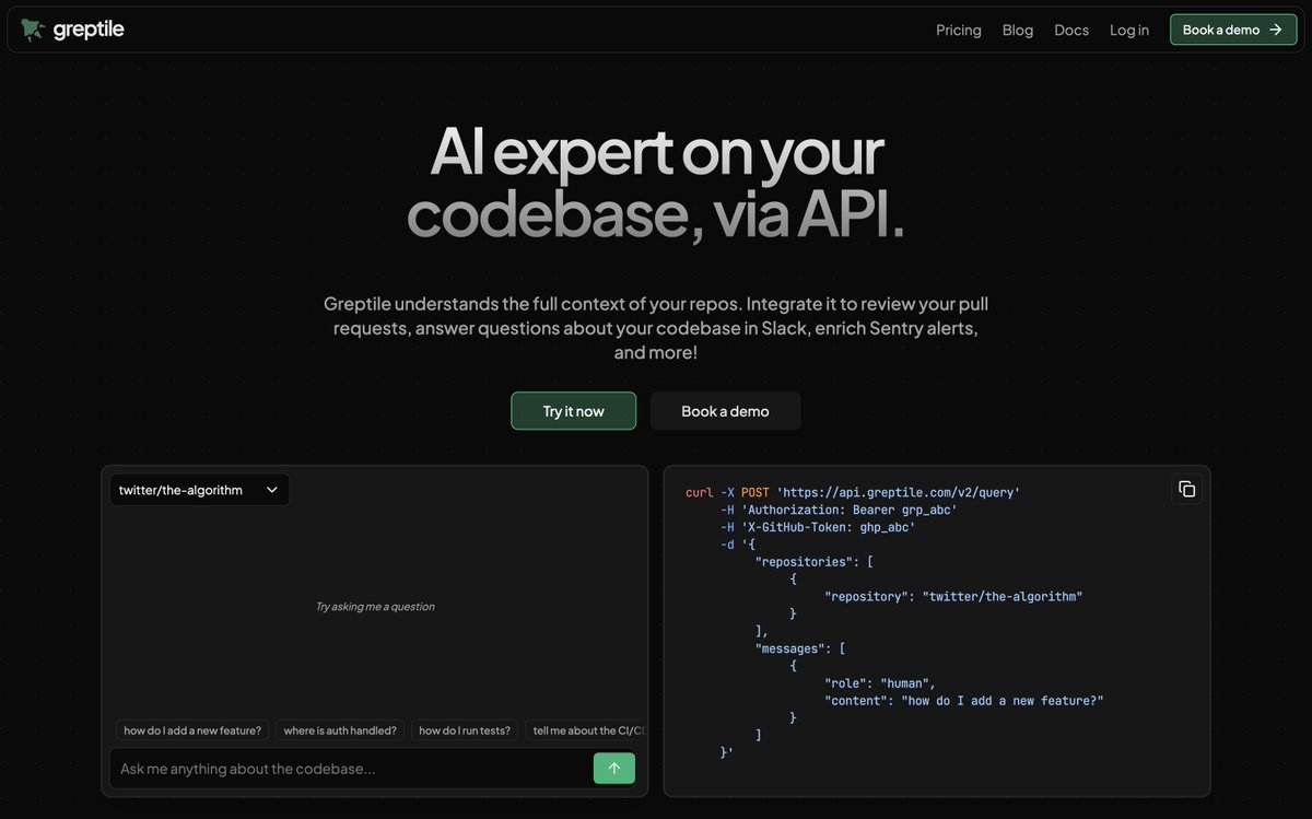 new <a href="/greptileai/">Greptile</a> landing page dropped 

s/o <a href="/TedSpare/">Ted Spare</a> &amp; <a href="/RubricLabs/">Rubric Labs</a>