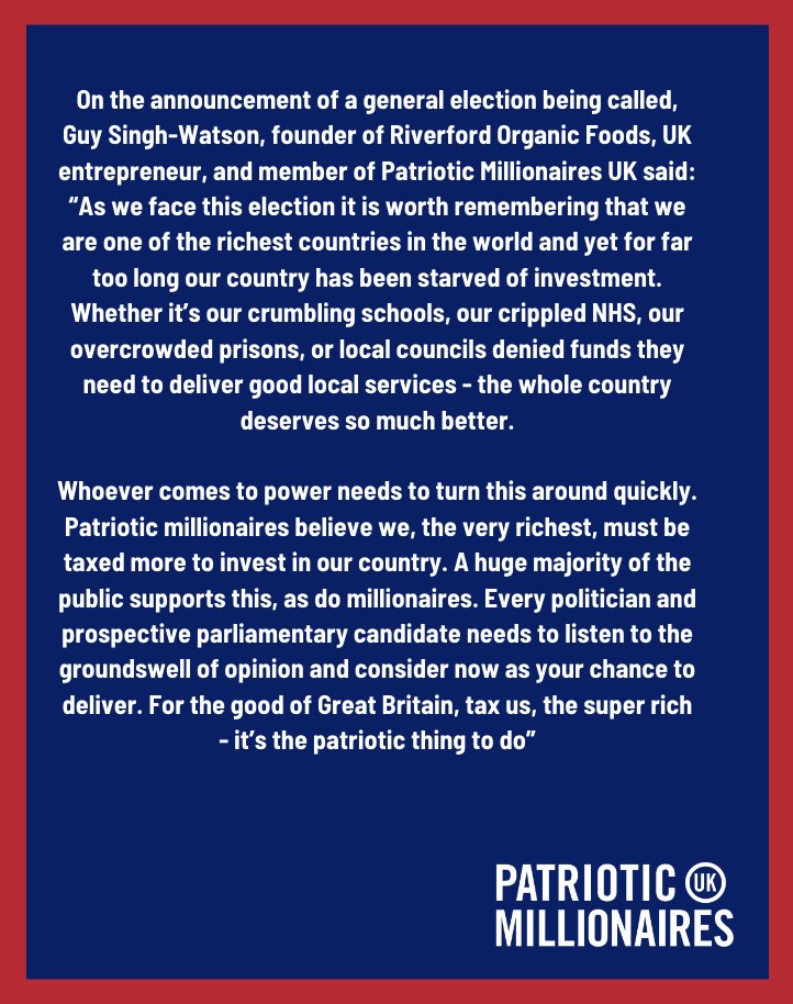 Our statement in response to the general election