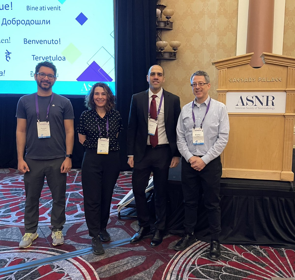 Brain-blowing talk from our chief, Dr. Doshi @AmishDoshiMD on AI in spine imaging at #ASNR24. Our Neurorad team had a great time together! #AIspine #AINeuroradiology @MountSinaiDMIR @BNDelman @semayildizneuro Dr. Puneet Belani