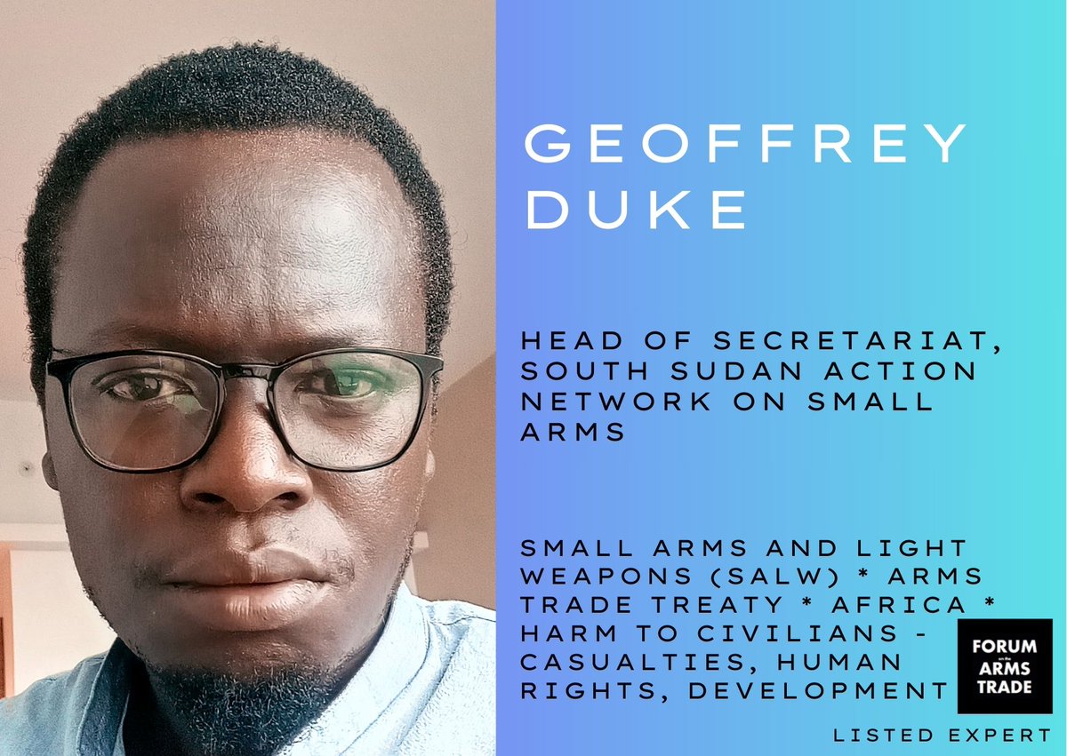 Appreciation today for <a href="/DukeGeoffrey/">Geoffrey L. Duke ☮</a> and his work on #SALW, the #ATT, and harm to civilians in Africa and globally. 
#experts #forumcommunity #POCWEEK2024 #NotATarget