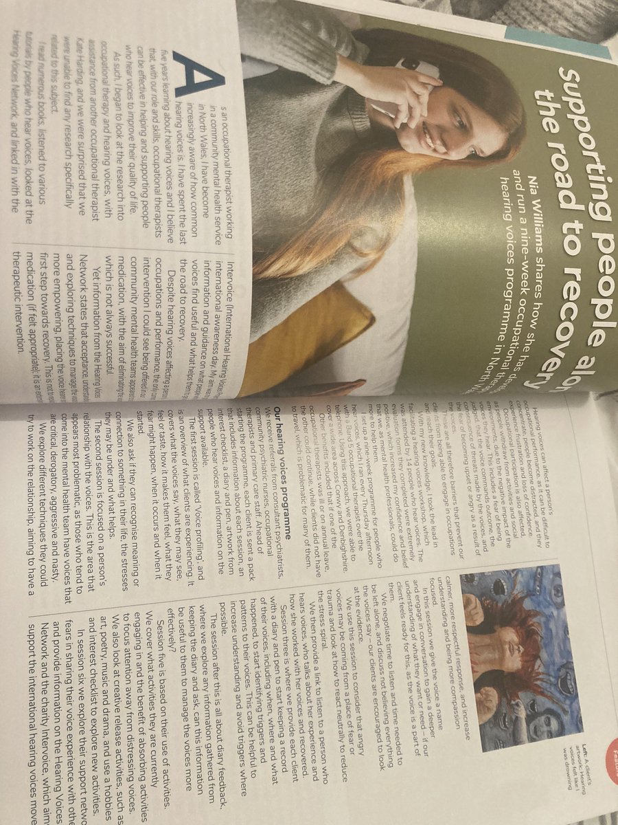 A interesting read in April’s #OTNews written by Nia Williams. Looking for articles for our journal club organised by our amazing OT Annette Bolderstone. Please drop any OT articles you find interesting below ⬇️ #CPD #OccupationalTherapy <a href="/OxleasNHS/">Oxleas NHS</a> <a href="/Ox_OTs/">Ox OTs</a> <a href="/DonveOxleas/">Donvé Thompson-Boy</a>