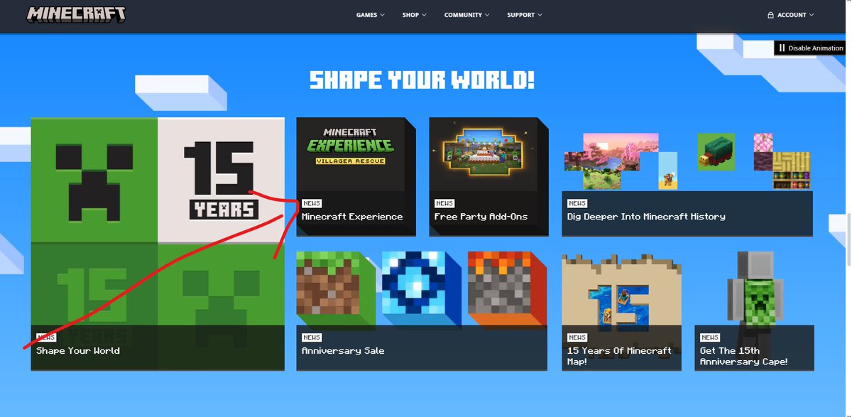 MinecraftWikiEN's tweet image. This “Minecraft Experience” can be seen on the Minecraft website, but it just takes you to the 15th anniversary page

…looks like Mojang leaked something on accident