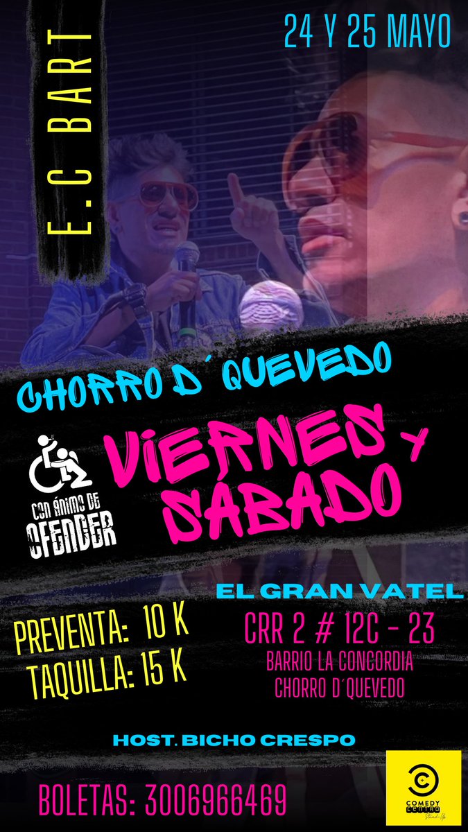 Dejemos de estar peleando por acá y mas bien echemos caja...😘🤣🤣🤣
24 y 25 de Mayo 

INFO.
wa.me/573006966469