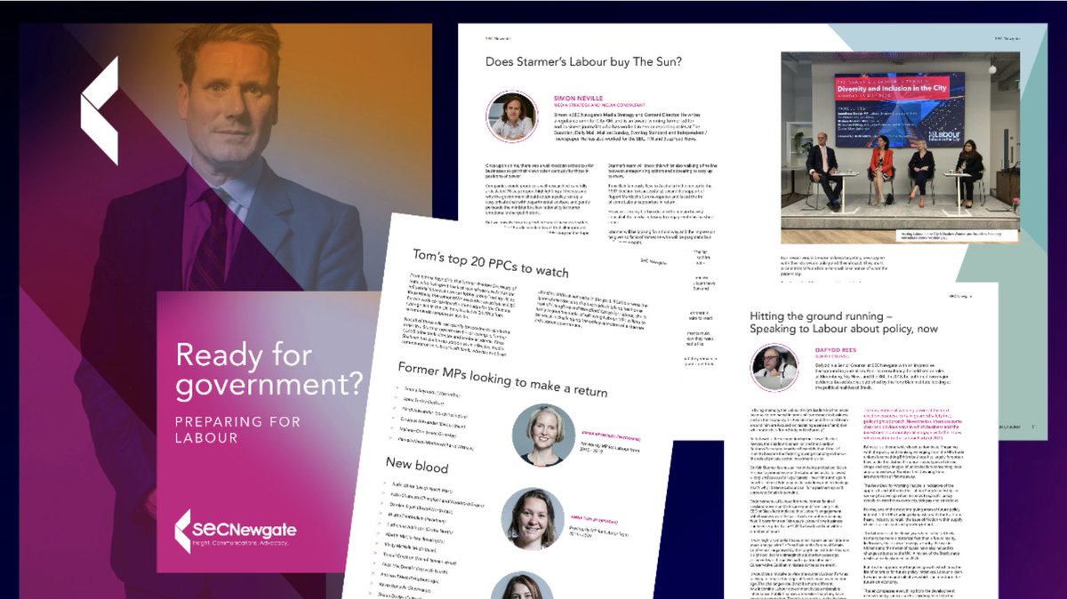 The election is on!  Our advocacy team will be providing insight &amp; analysis throughout the campaign. In the meantime, take a look at our recent ‘Ready for Government’ document, looking at where Labour stands on the key issues. Stay tuned for more
secnewgate.co.uk/sites/default/…