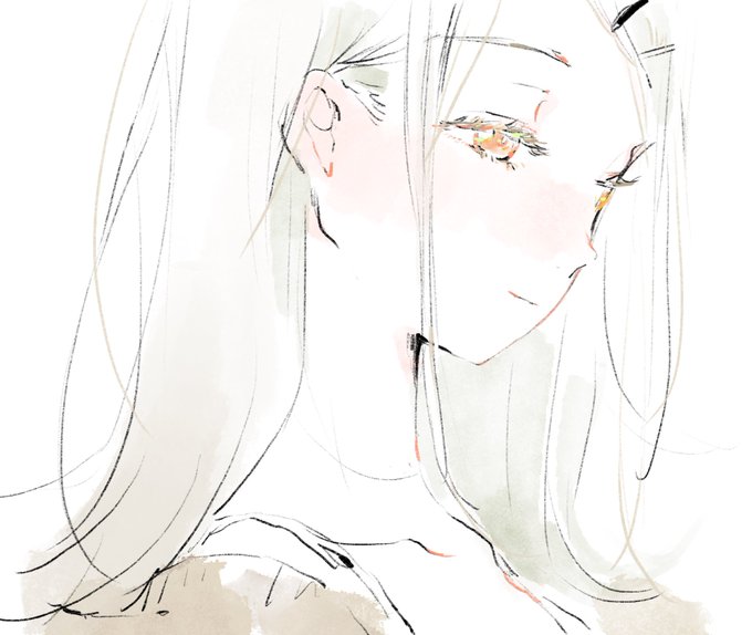 「eyelashes white hair」 illustration images(Latest)