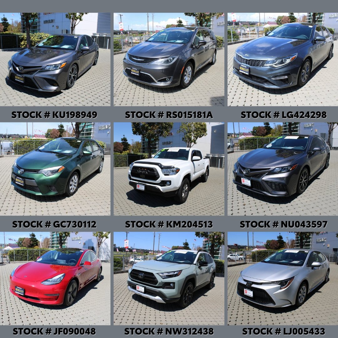 Your Wednesday Wishlist awaits in our used inventory at Toyota of Berkeley! 🚗✨ Explore our awesome selections and dive deeper into each with just a stock number search on our website. Your perfect car is closer than you think! 🥰

🔗  rpb.li/OMTXH

#ToyotaOfBerkeley