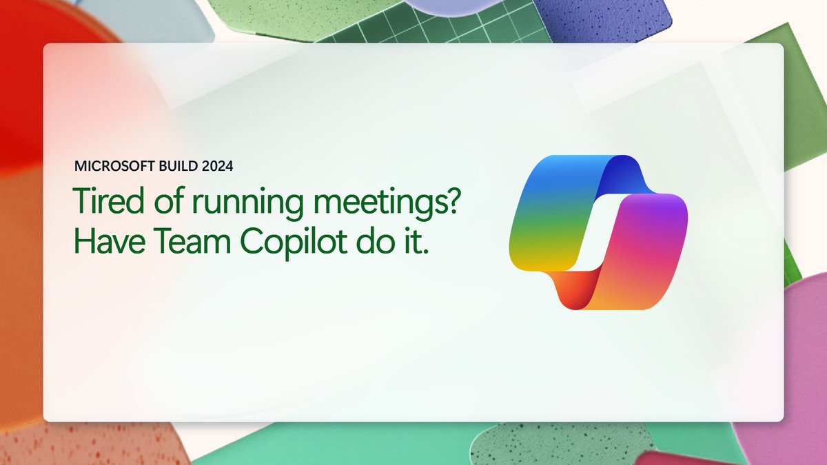 Copilot is more than a tool—it's part of the team. Use Copilot to facilitate meetings and help the team make progress faster. Learn more: microsoft.com/en-us/microsof… #MSBuild #AI