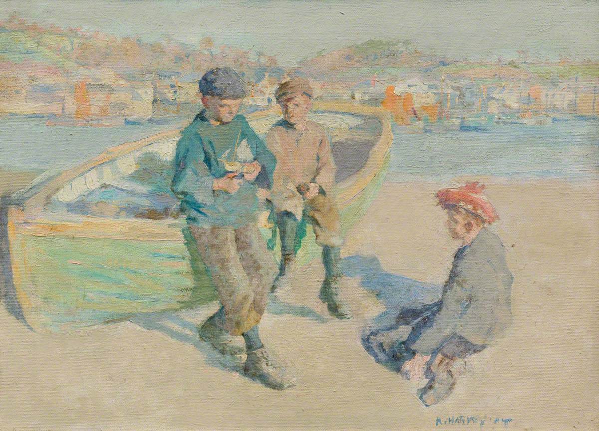 Tomorrow's #OnlineArtExchange is Cornwall and Cornish art for @PenleeHouse’s The Exceptional Harold Harvey exhibition 

It celebrates the 150th anniversary of Harold Harvey’s birth. Sea you there 🌊

'Children in Newlyn Harbour' by Harold Charles Harvey (1874–1941) 📷@PenleeHouse
