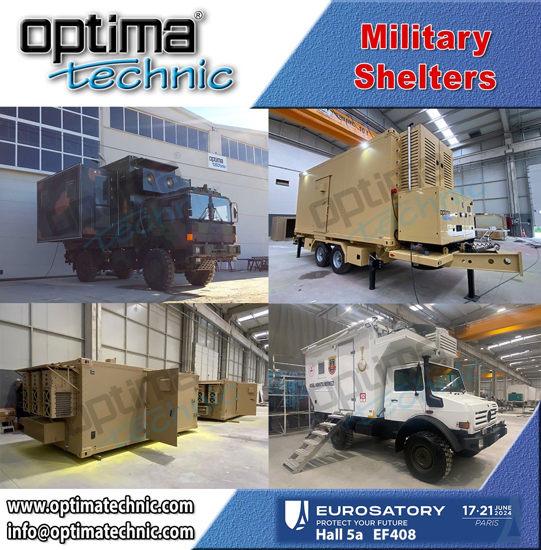 optimatechnic's tweet image. Optima Technic Military Shelters Projects...

Eurosatory 

#madeinturkey #optimatechnic #mobilecommand #mobilecoordination #commandtruck #militarytruck #shelters #militaryshelter #eurosatory #paris #exhibition #defence #controlstation #dronecontrol #natoshelters
