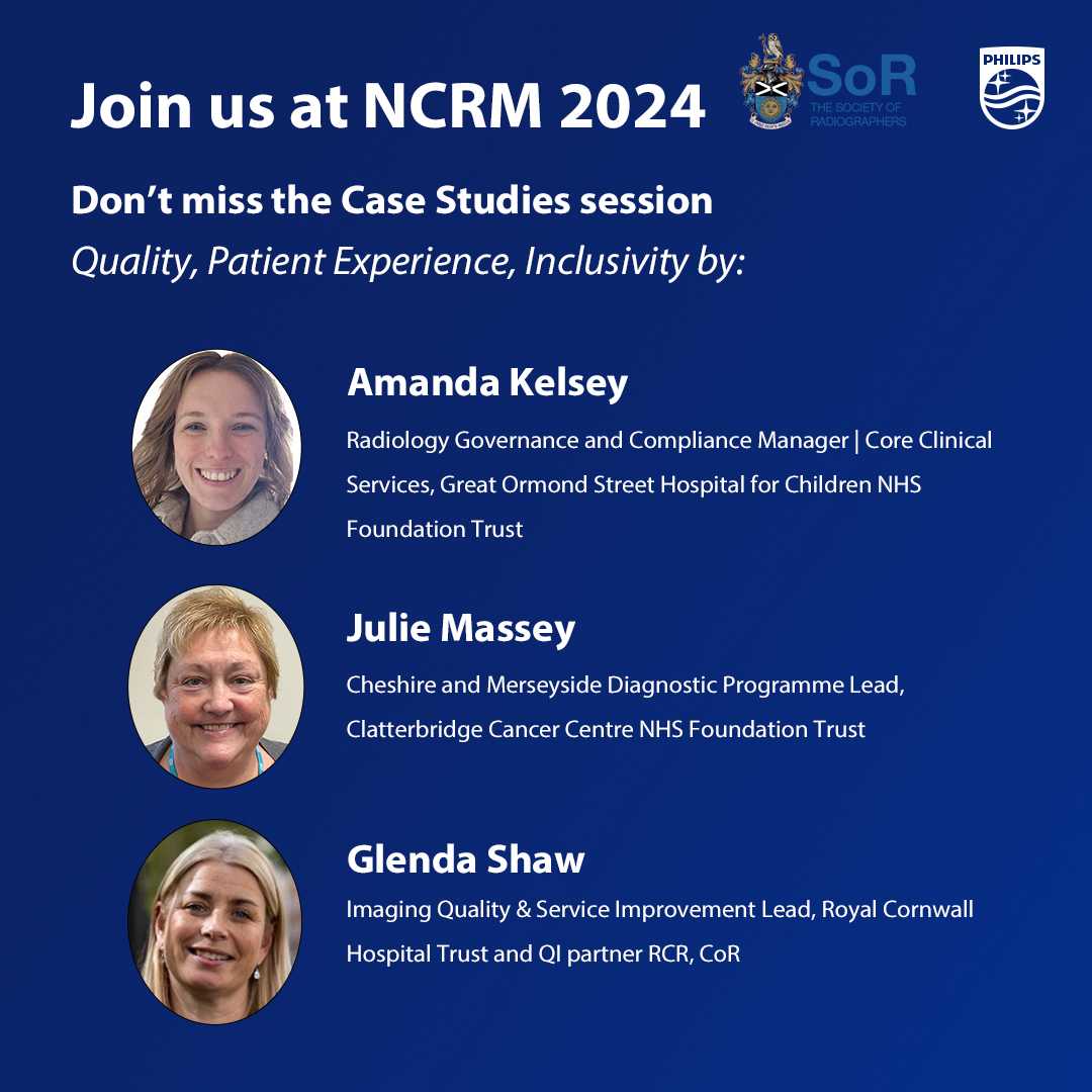 Tomorrow at NCRM 2024, industry specialists Amanda Kelsey, Julie Massey & Glenda Shaw will cover key issues including building solid foundations for governance, access & equality for diagnostic Imaging across regions, & quality improvement for patients 👉 ow.ly/goRc50RQxMg