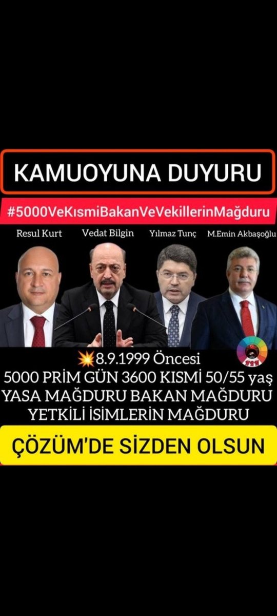 @gamzetascier @eczozgurozel @herkesicinCHP 📣YASA MAĞDURU 📣BAKAN MAĞDURU 📣VEKİL MAĞDURU 📣HAK MAĞDURU 📣BORÇ MAĞDURU 📣İKTİDAR MAĞDURU 📣MUHALEFET MAĞDURU 5000 Prim Ve 3600 Kısmi❗ @RTErdogan @gamzetascier @dbdevletbahceli @eczozgurozel @ErbakanFatih @isikhanvedat #5000KısmininBitmeyenÇilesi