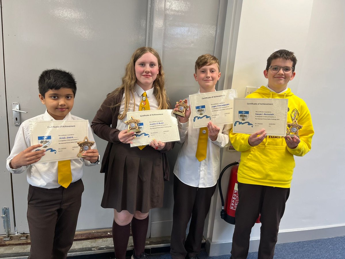 Won the maths challenge at Holyrood against 7 other primary schools