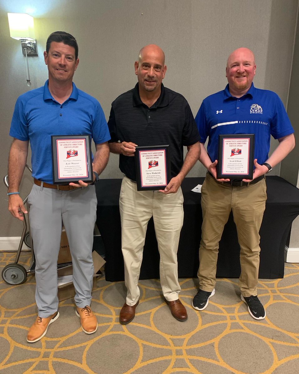 Congratulations to newly retired Athletic Directors Teg Cosgriff, Anthony Vitale, and Craig Bruno, as well as outgoing CAAD Executive Board members Kyle Weaver, Steve Wodarski, and Scott Elliott, who were recognized at today’s CAADGeneral Meeting.