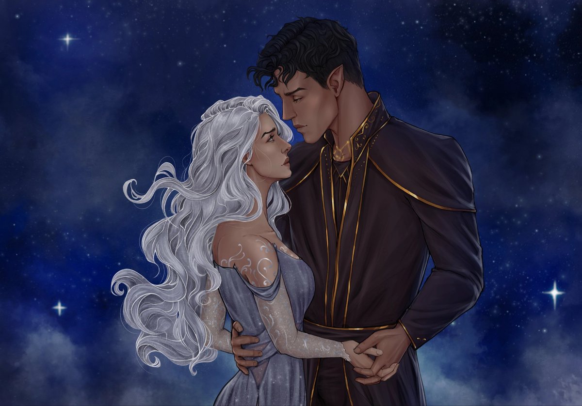 Beautiful and sensual Astraea and Nyte for a talented and wonderful Chloe C. Peñaranda✨
it was so wonderful to draw them! 
#Commission #theStarsareDying #TheNytefallseries #bookart