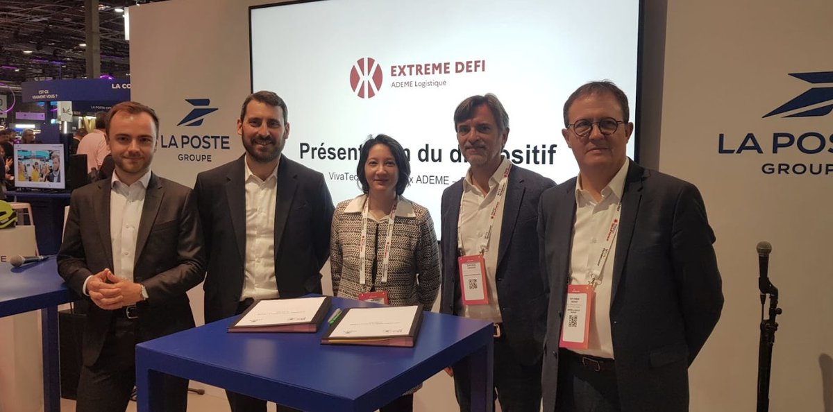 .<a href="/GroupeLaPoste/">La Poste Groupe</a> devient le 1er partenaire stratégique de l’#eXtrêmeDéfi logistique lancé par l’<a href="/ademe/">ADEME</a> !
L’objectif ? Développer des solutions technologiques, organisationnelles et réglementaires pour rendre possible le déploiement d’écosystèmes territoriaux logistiques innovants.