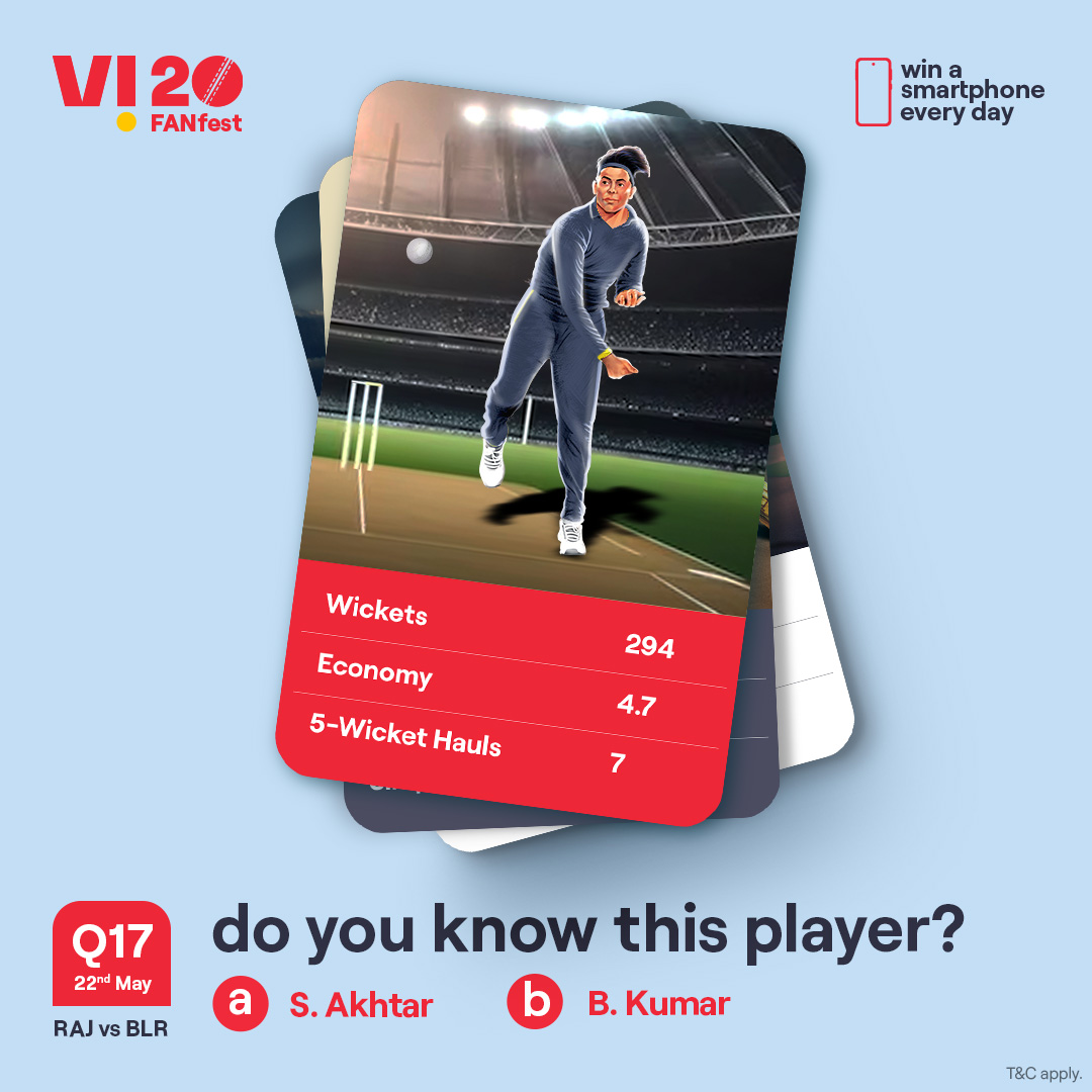 A challenge that separates the cricket experts from the rest. Identify this player and you stand a chance to win a smartphone every day. 1. Follow our page 2. ⁠Comment the right answers with #Vi20FANfest #ChallengeAlert #WinPrizes #Quiz #Challenge #ParticipateAndWin #RAJvsBLR