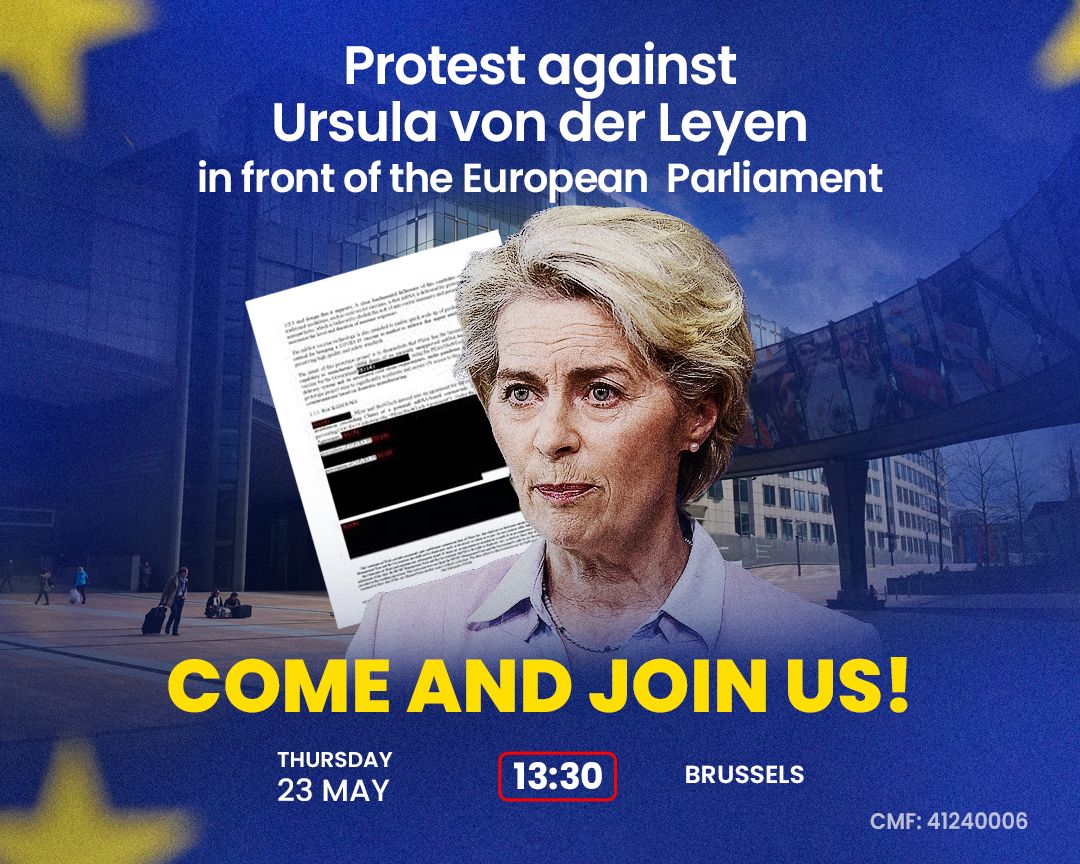 If you are in Brussels on May 23, come and join the Belgian civil society, which is protesting against Ursula @vonderleyen in front of the European Parliament, starting at 1:30 PM. Five more years with her as President of the European Commission will be devastating for Europe.