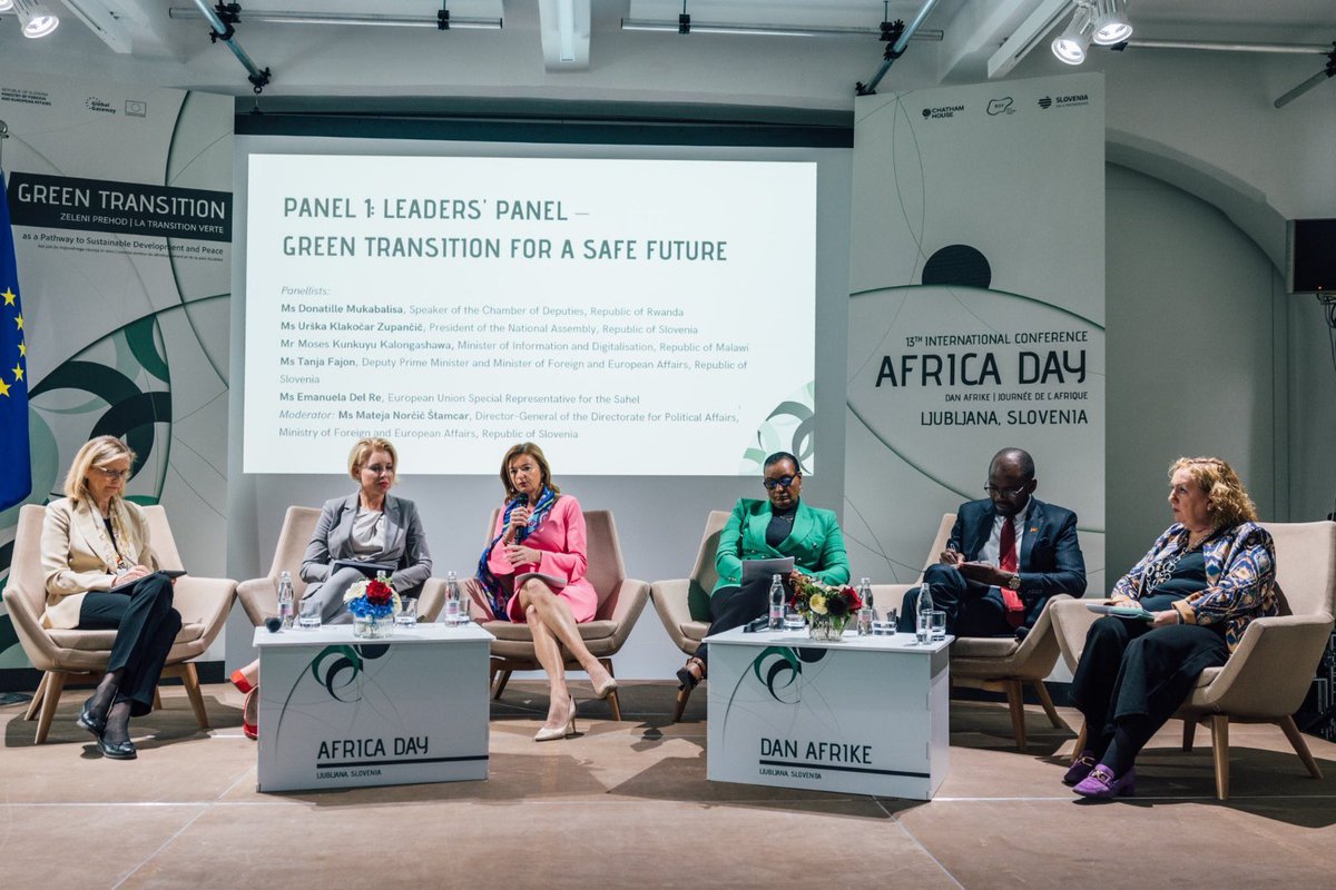 Speaker @MukabalisaD contributed to the #AfricaDay Leaders' Panel on the theme “Green Transition Partnership as a Driver of Development, Security, and Peace, Strengthening Europe-Africa Partnership.' She highlighted #Rwanda’s initiatives on green transition and challenges.