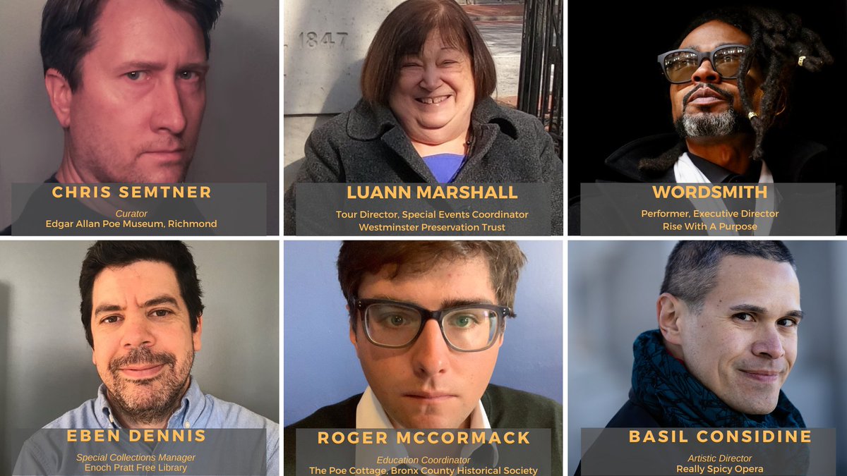 Introducing our judges for this year's #SaturdayVisiterAwards! We are grateful for their time and dedication to preserving #EdgarAllanPoe's legacy.

Call for entries ends May 30!
poefestinternational.com/saturday-visit…

#poefest24 #poebaltimore