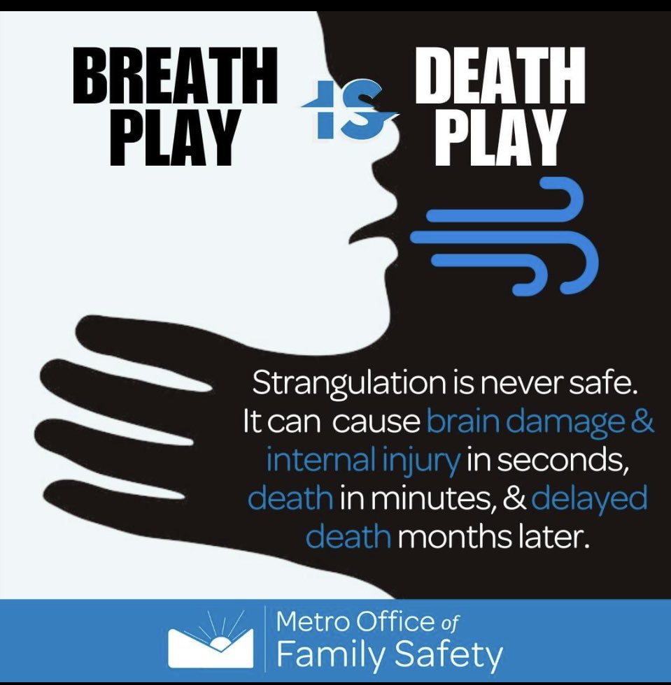Choking during sex is strangulation and the slightest pressure causes brain cell death. <a href="/NationalNOW/">nationalnow</a> <a href="/NCSF/">NCSF</a> <a href="/OVWJustice/">OVW</a>  <a href="/CalEndow/">California Endowment</a>