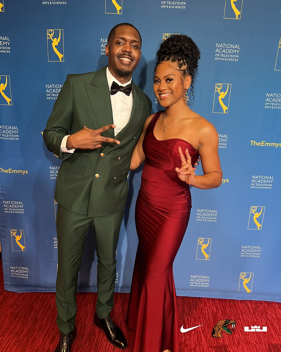 FAMUAthletics's tweet photo. Jonathan David and Germanie Bozeman represented for the Rattlers winning the 2024 Coca-Cola HBCU Sports Production Grant at the 45th Sports Emmy.

Jonathan is a videographer and Germanie is a digital media journalist with the athletics department.

#FAMU | #Rattlers | #FangsUp 🐍 https://t.co/jhY1N36j80