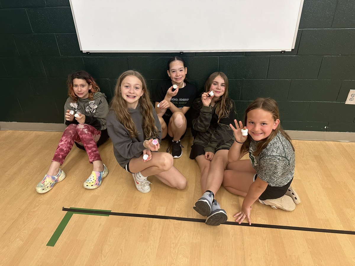 These ladies were able to mix in the flavor of their choosing for their lip balm at today’s science assembly!