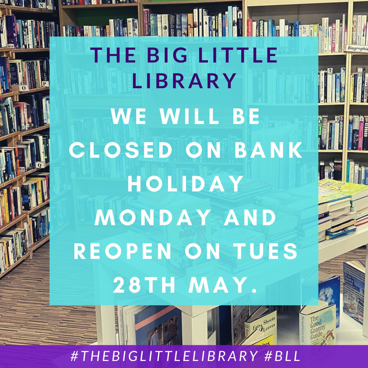 We will be closed on Monday but don't worry, we will be back for all your free book needs on Tuesday at 10am.
#BLL #Freebooks #BookLovers #ReadingCommunity #FreeReading #BookObsessed #BookishCommunity