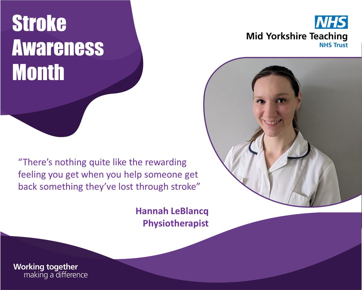 As we continue to celebrate our staff during Stroke Awareness Month, today we hear from physiotherapist Hannah Le Blancq. Hannah has a decade of experience working with stroke patients both in hospital and the community. Read more here: bit.ly/3QV0PKO