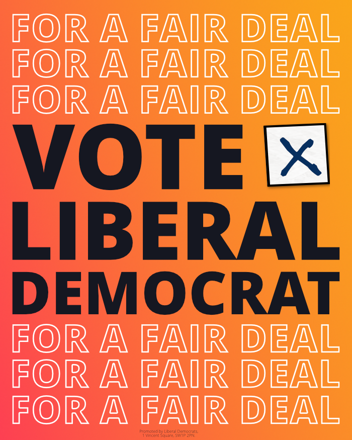 For too long the Conservatives and the SNP have taken people for granted and made a mess of our country.

People deserve a fair deal and local champions who will work tirelessly for them.

It’s time for change and the Scottish Liberal Democrats are here for it.