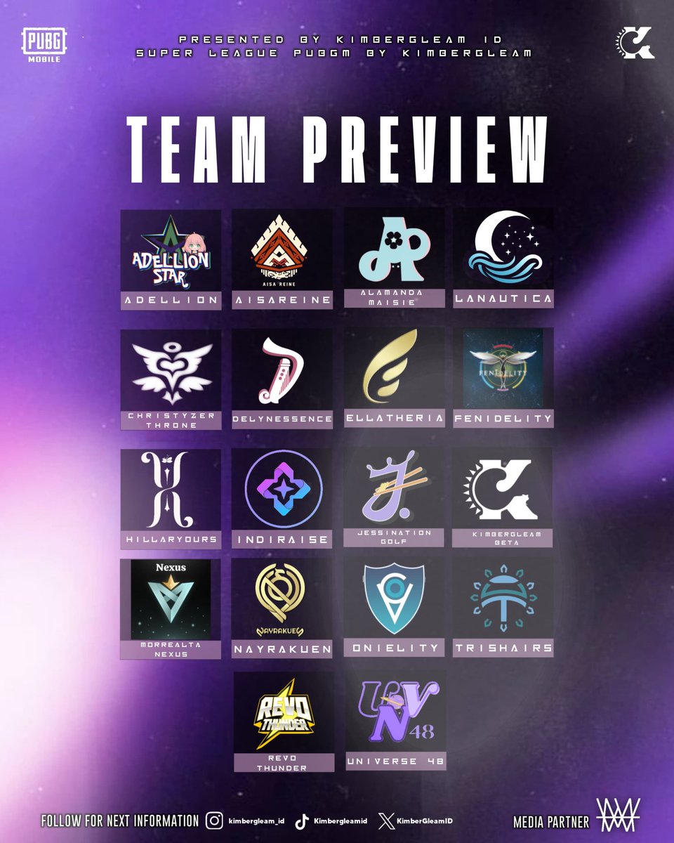 BWAMOfficial_'s tweet photo. TEAM PREVIEW SUPER LEAGUE BY KIMBERGLEAM x BWAM
#LUMINATE
#KGLEAMXBWAM
#KGLEAMPUBGM https://t.co/PWzLptzskS