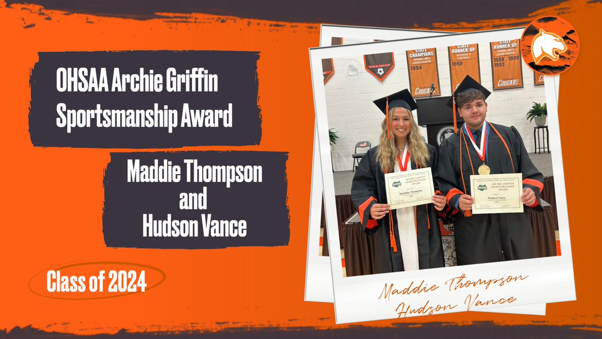 🎓Congratulations to the Class of 2024🎓
🔸Sportsmanship Award🔸
Maddie Thompson and Hudson Vance
#CougsUp